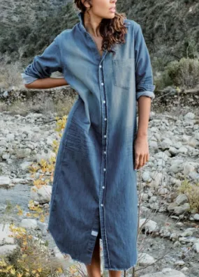 Frank & Eileen RORY Famous Denim Maxi Dress in Distressed Vintage 