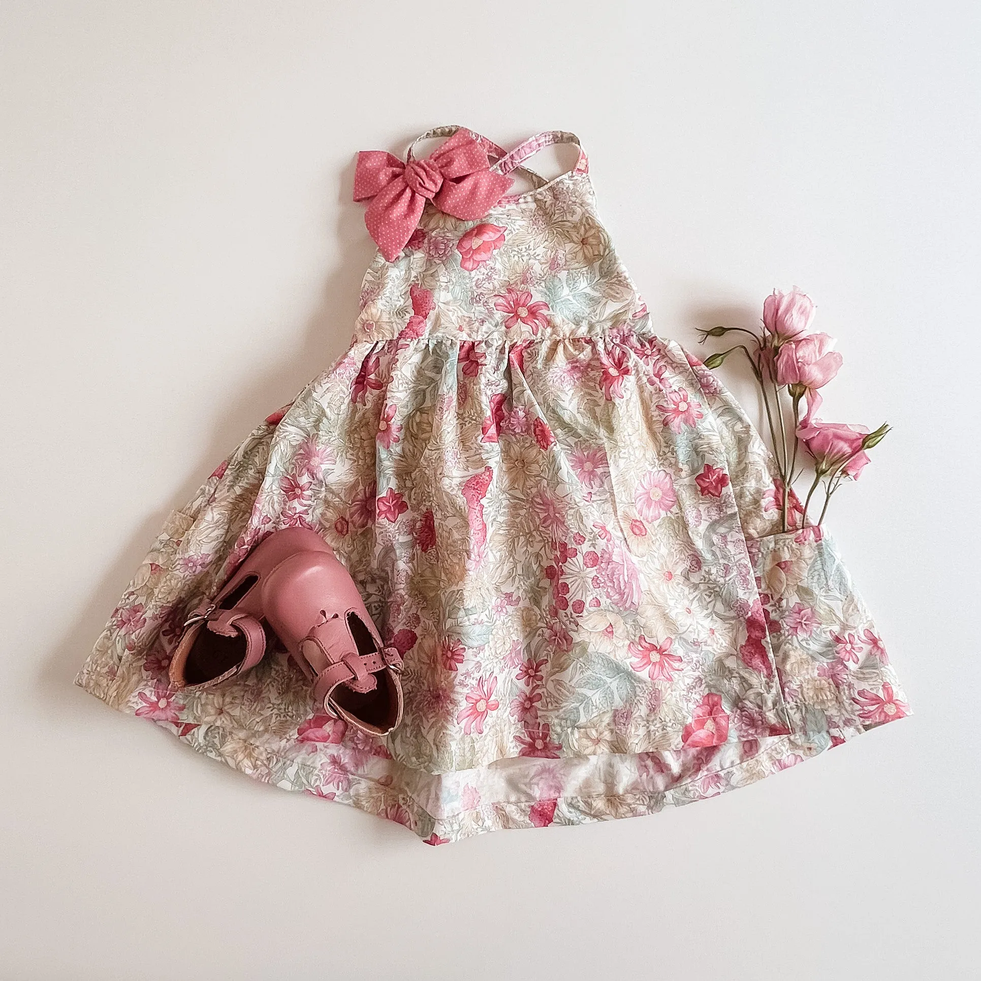 Freya Dress with Market Pockets in 'Vintage Study Raspberry' - Ready To Ship