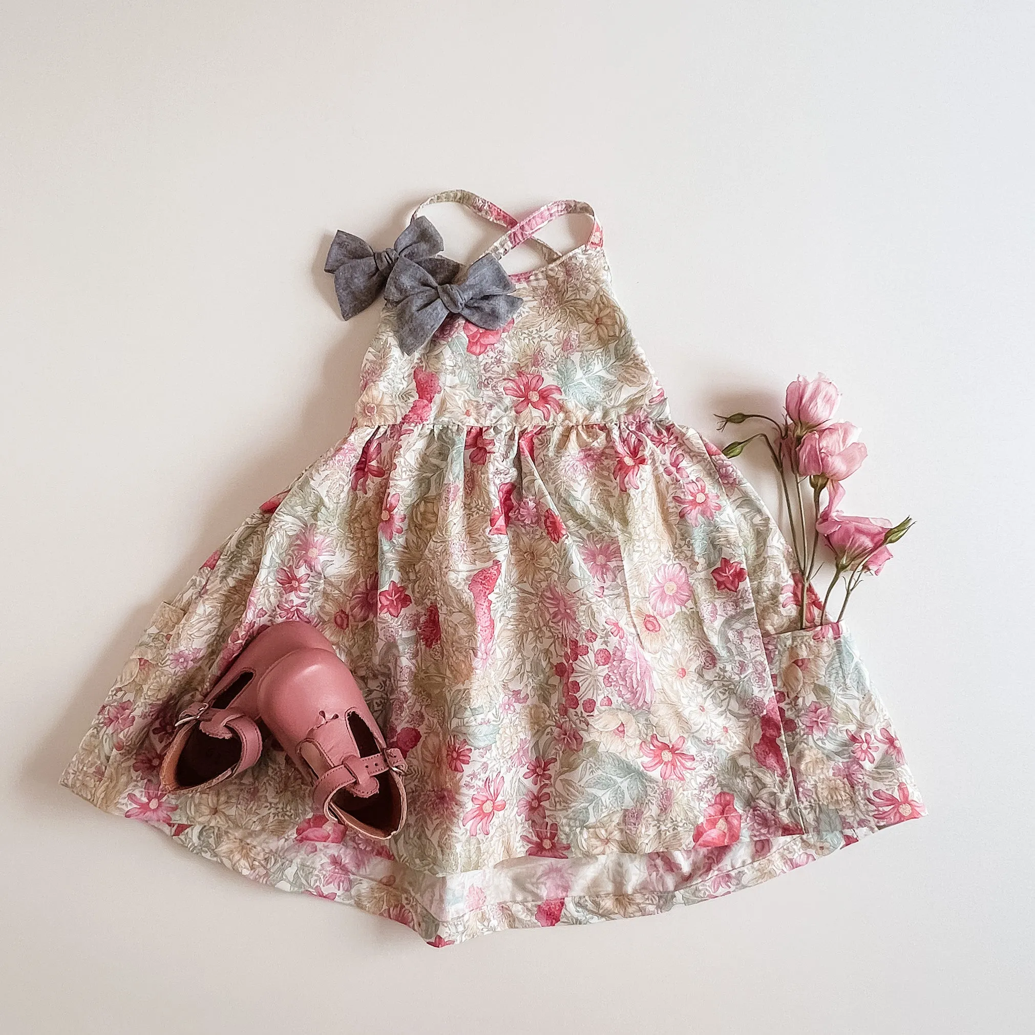 Freya Dress with Market Pockets in 'Vintage Study Raspberry' - Ready To Ship