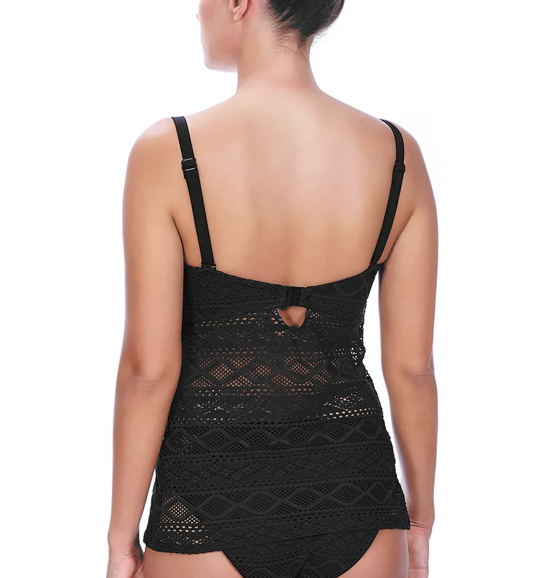 Freya Sundance Crochet Padded Plunge Underwire Tankini (3972) - Black