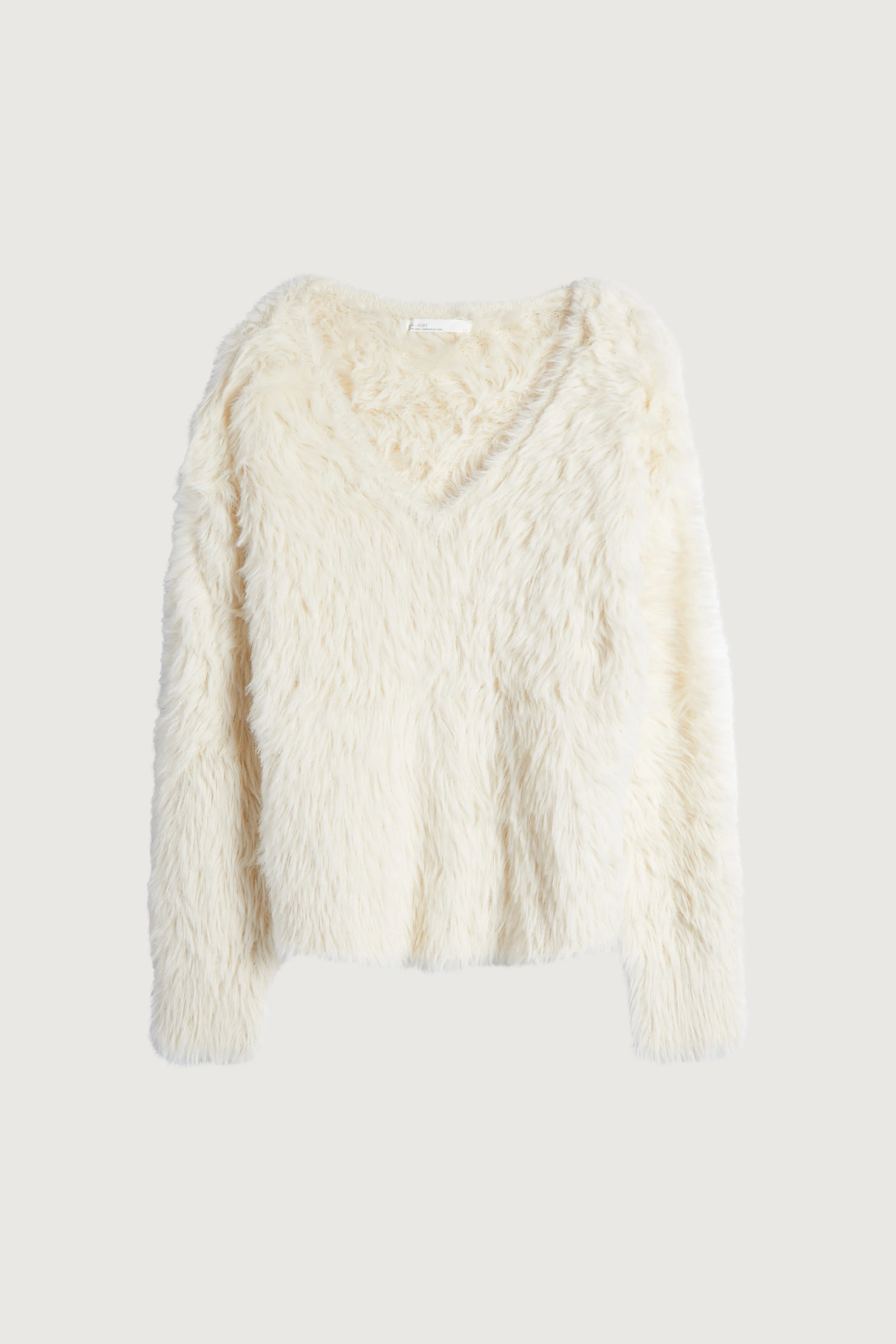 FUZZY V-NECK SWEATER