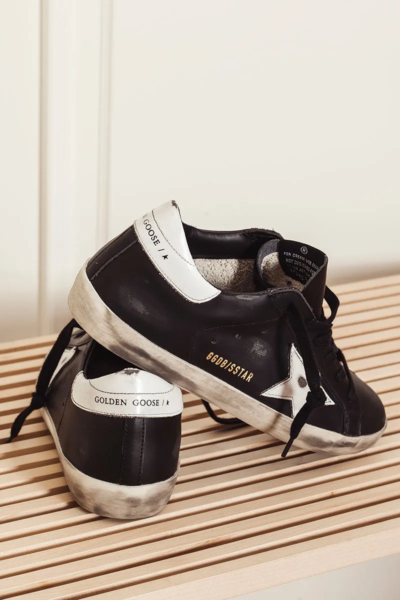 GOLDEN GOOSE Sneakers donna Super-Star stella e talloncino bianco