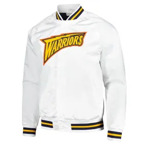 Golden State Warriors Throwback Wordmark White Jacket