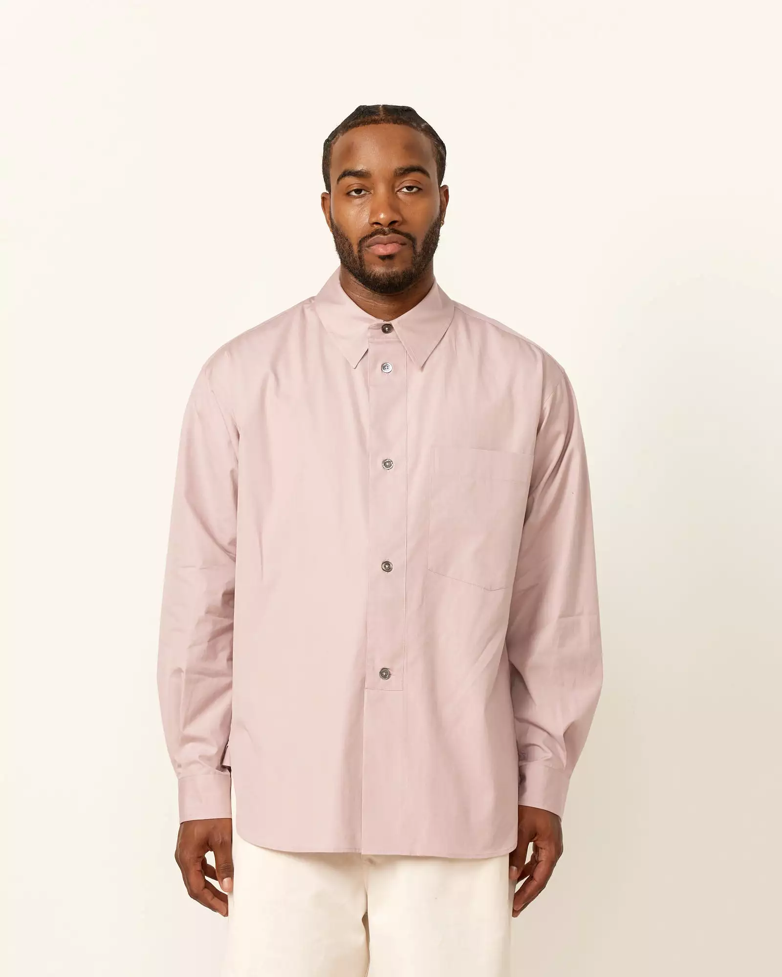 Half Placket Shirt in Dusty Pink