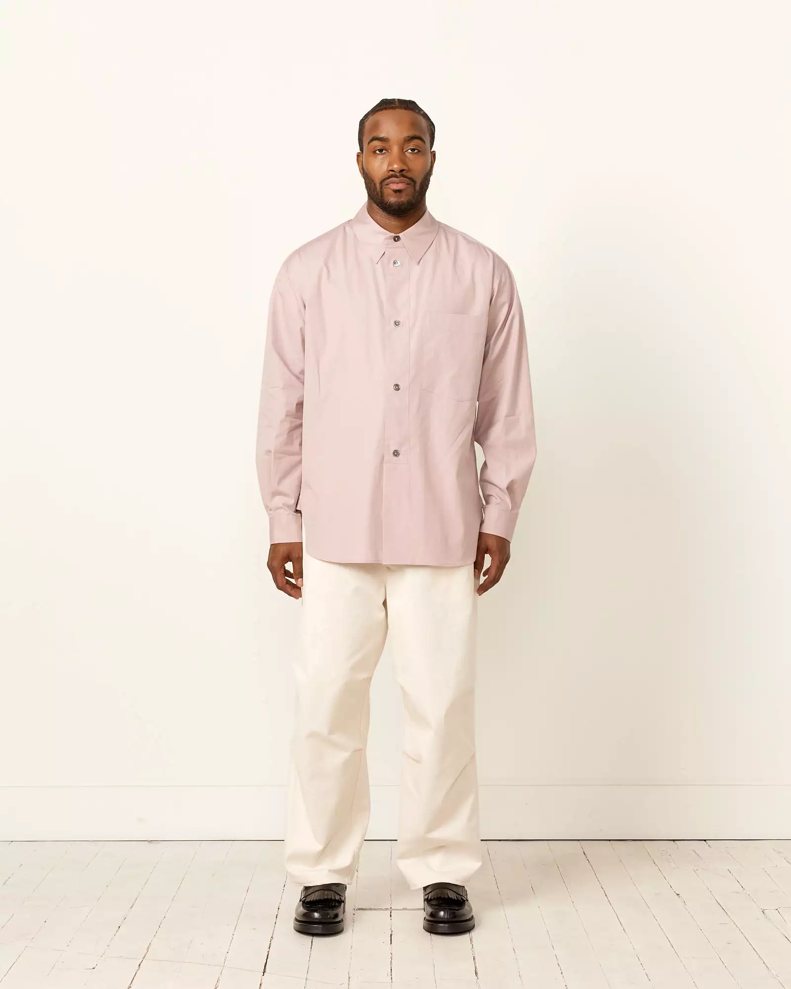 Half Placket Shirt in Dusty Pink