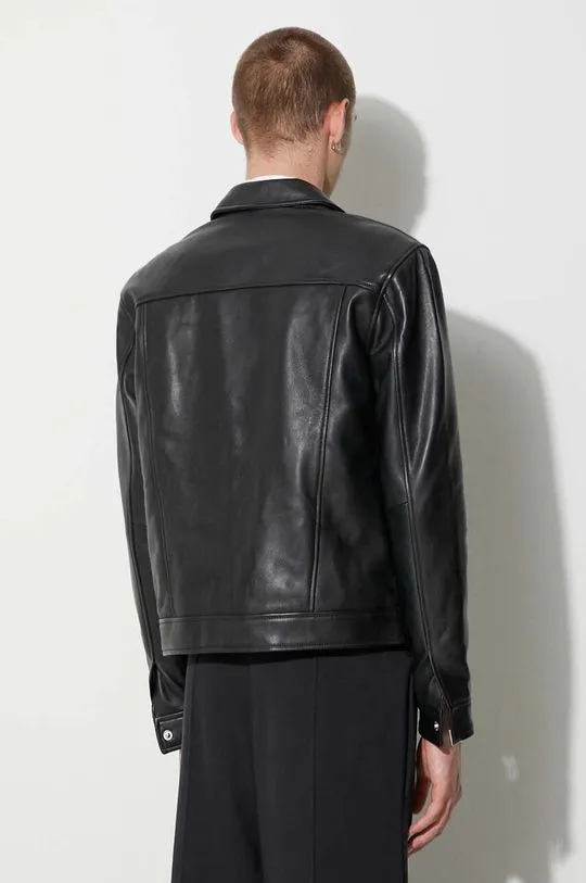 Han Kjøbenhavn leather jacket men's black color