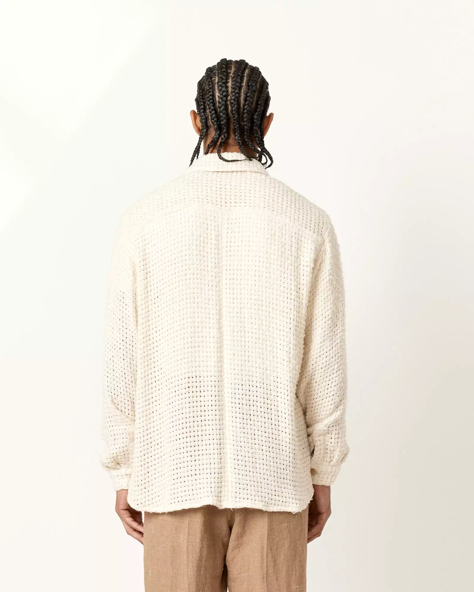 Homespun Summer Mesh Shirt in Off White