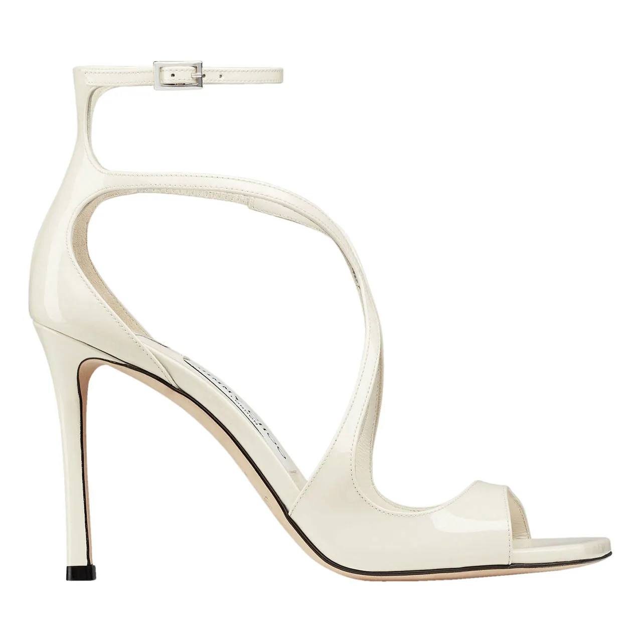 JIMMY CHOO Azia 95 Patent Heeled Sandals - White