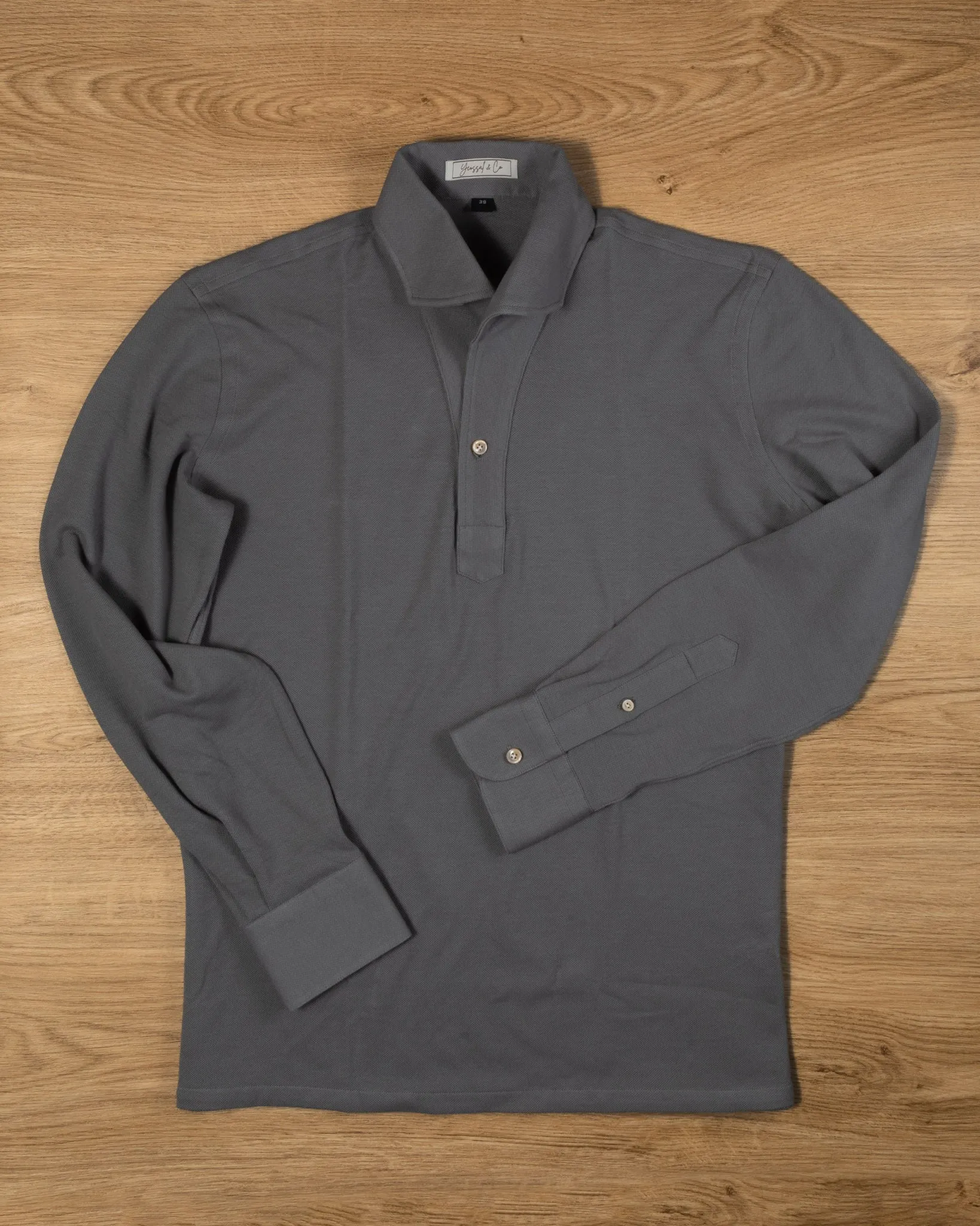 Kai Stretch-Cotton Pique Long Sleeve Polo Shirt