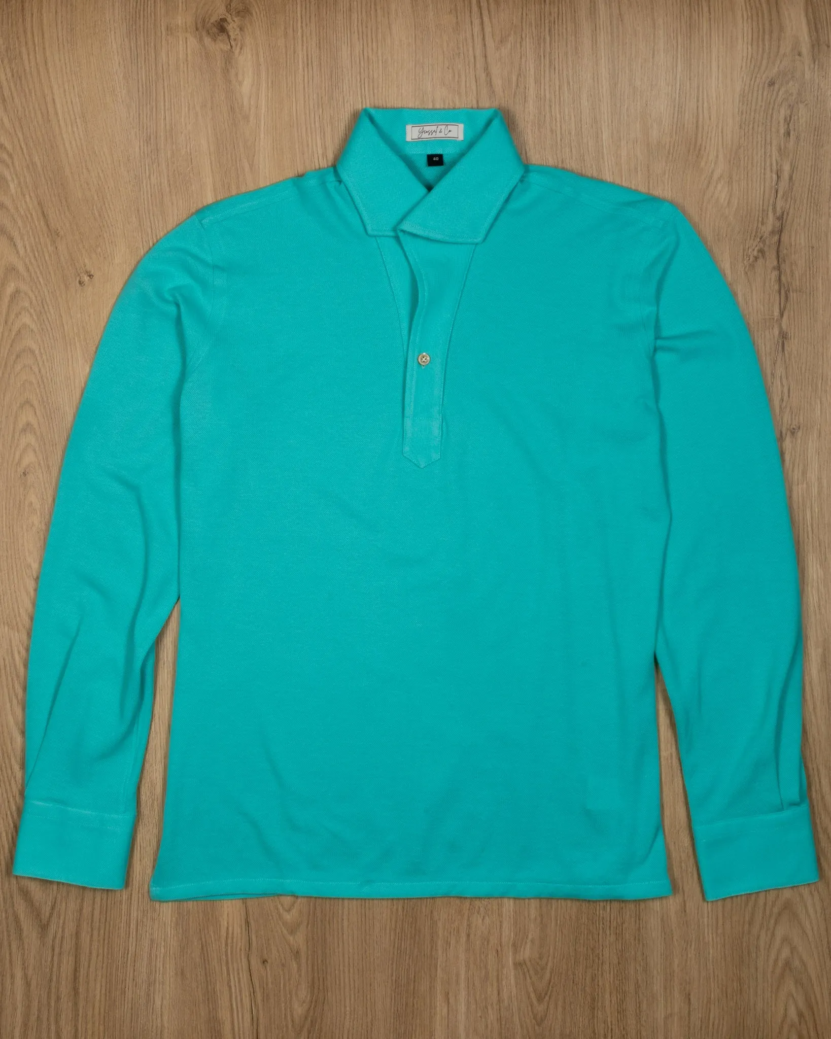 Kai Stretch-Cotton Pique Long Sleeve Polo Shirt