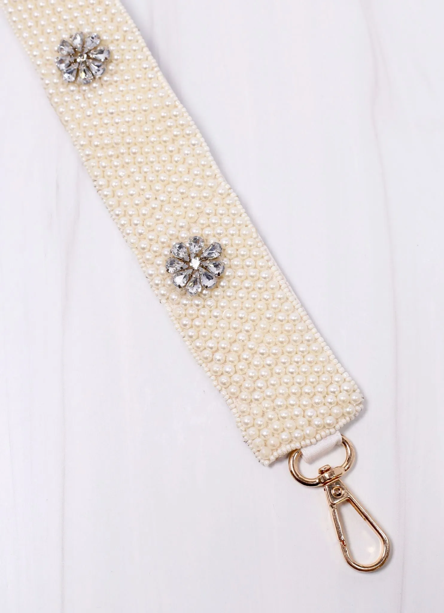 Kennedy Pearl and CZ Crossbody Strap IVORY