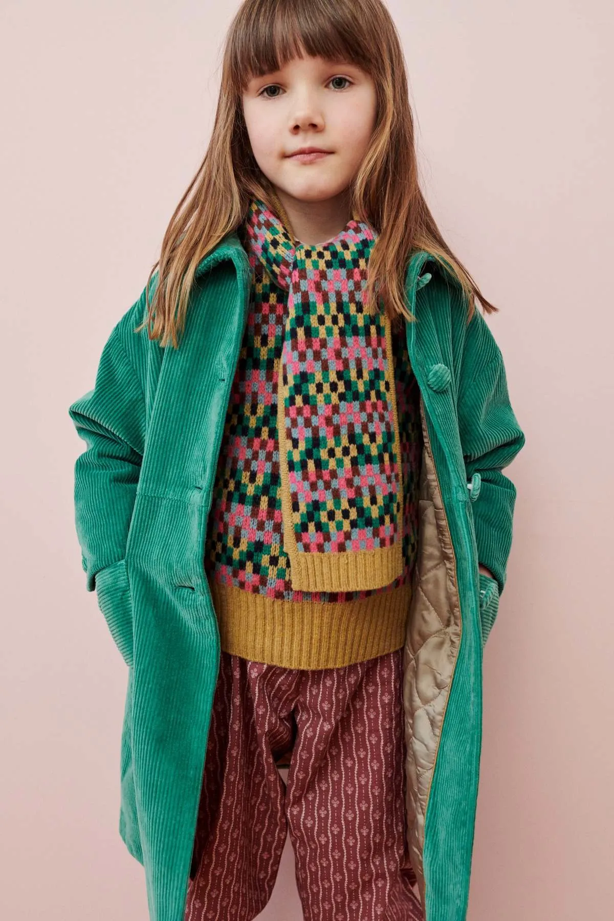 Kids Caramel Chee Coat - Sea Green