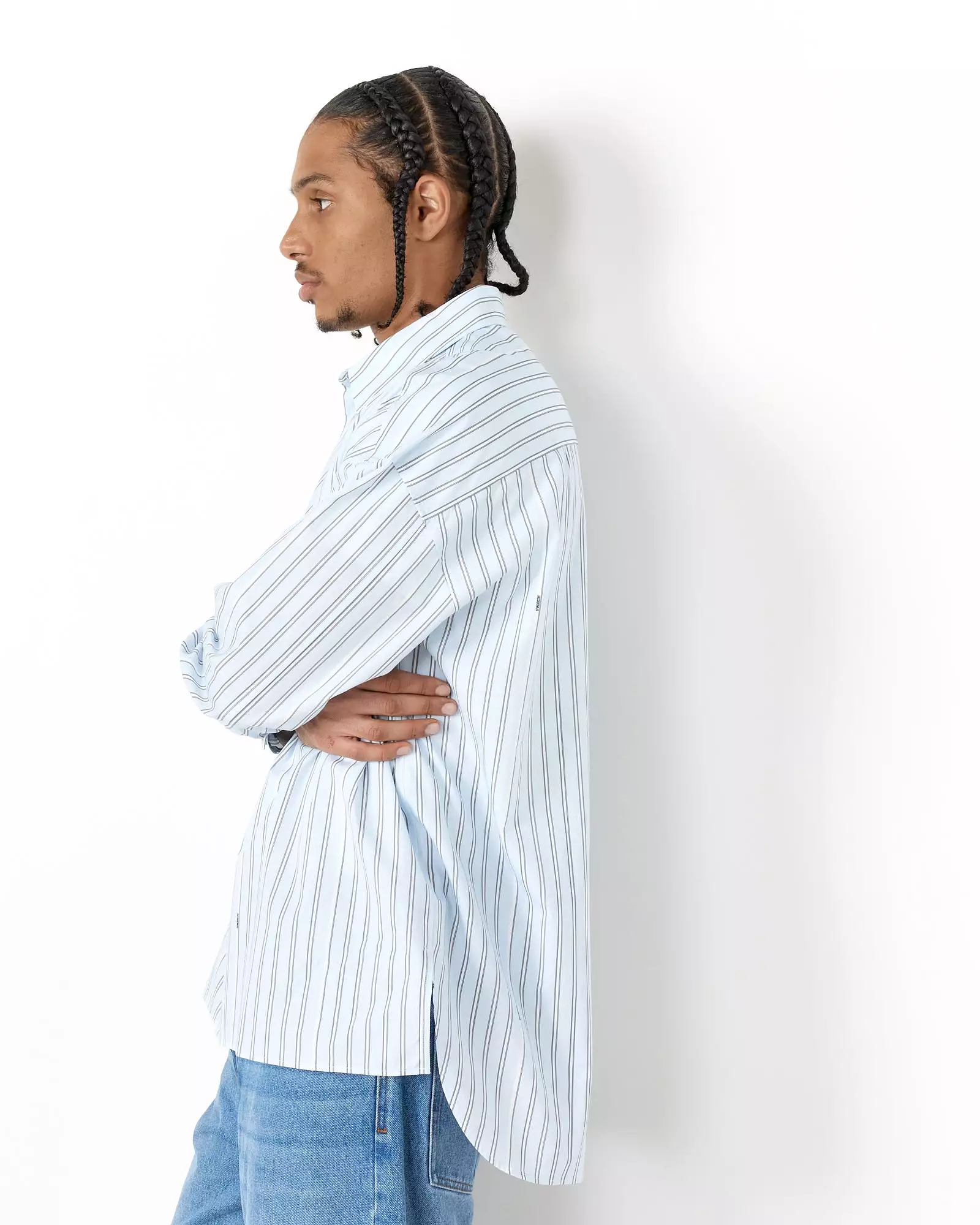 La Chemise Manches Longue Shirt in Blue Stripe