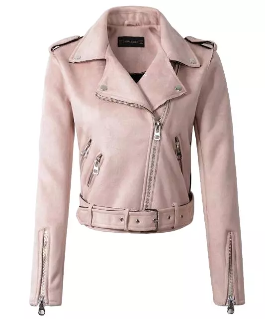 Lady Biker Suede Leather Jacket