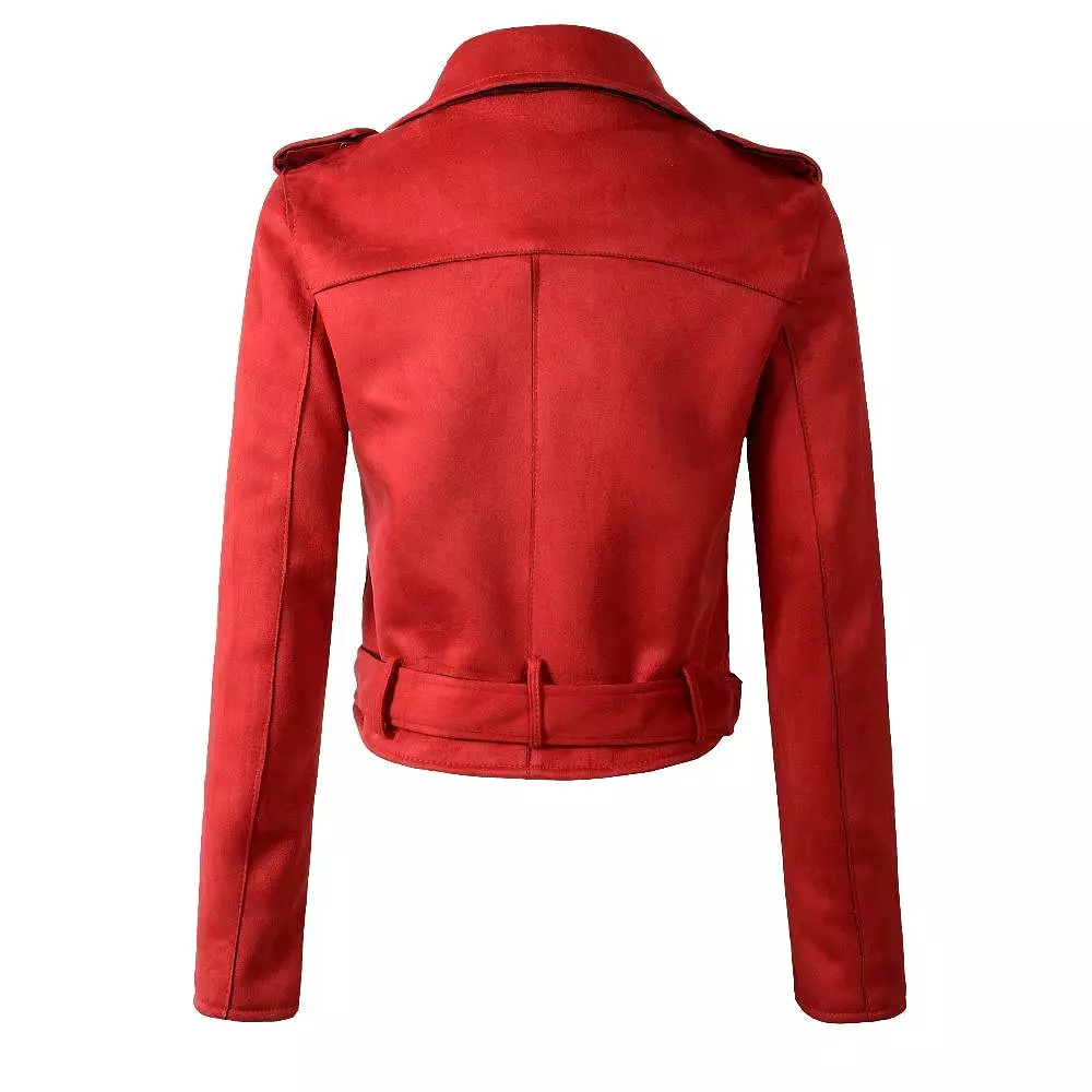 Lady Biker Suede Leather Jacket