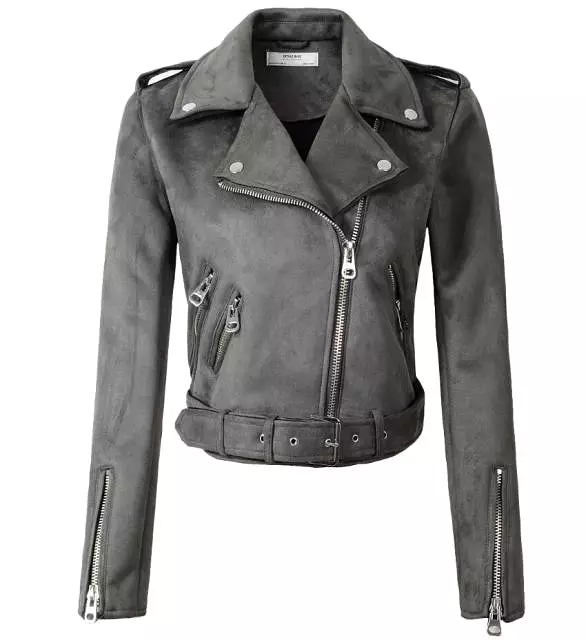 Lady Biker Suede Leather Jacket