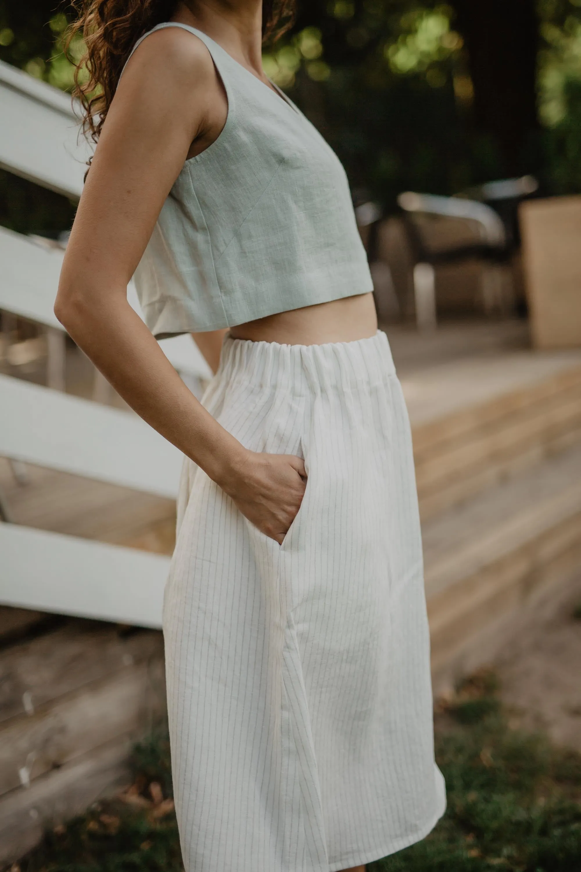 Linen skirt with buttons DAISY