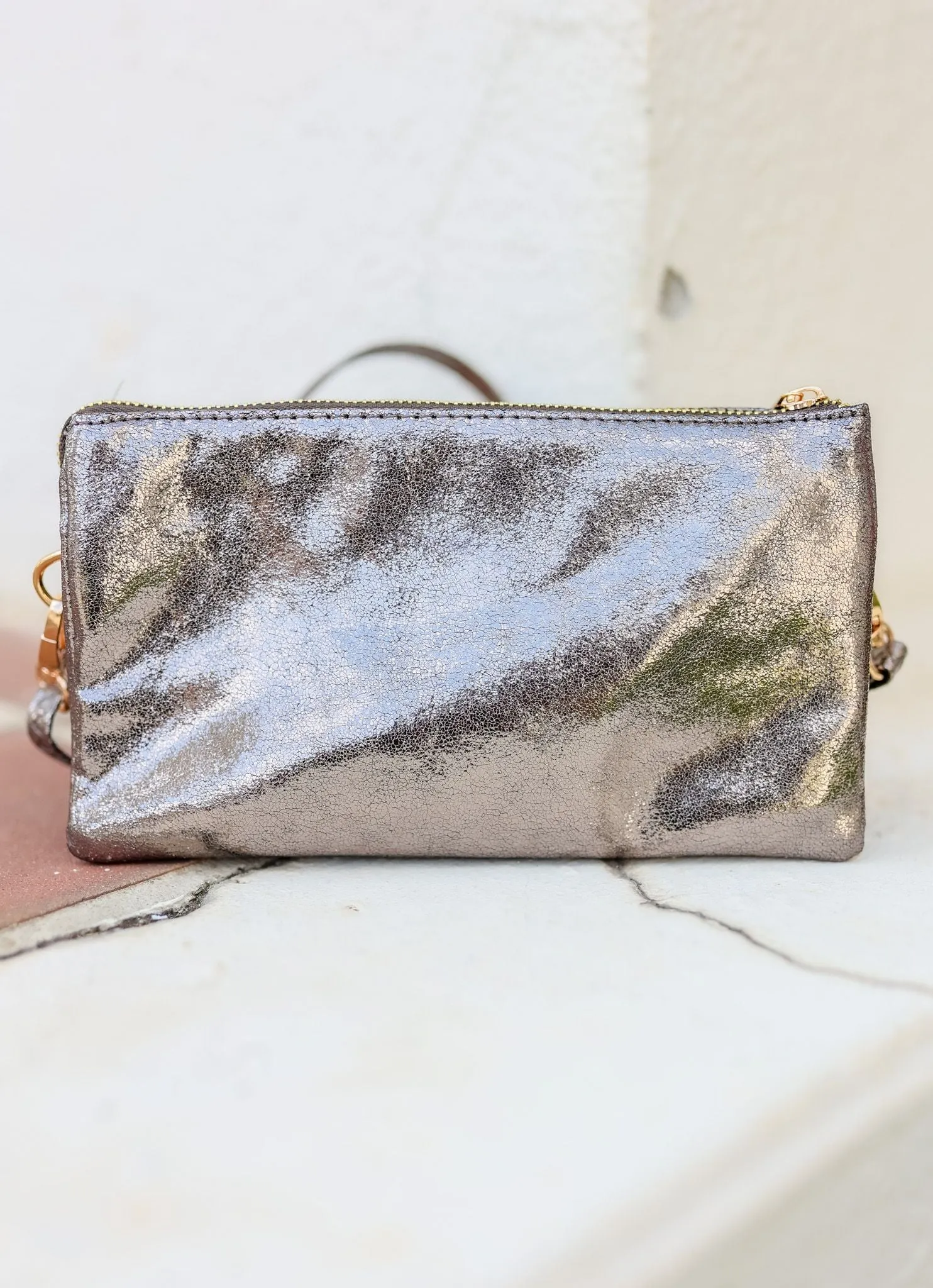 Liz Custom Collection Crossbody Bag Shimmer Gunmetal