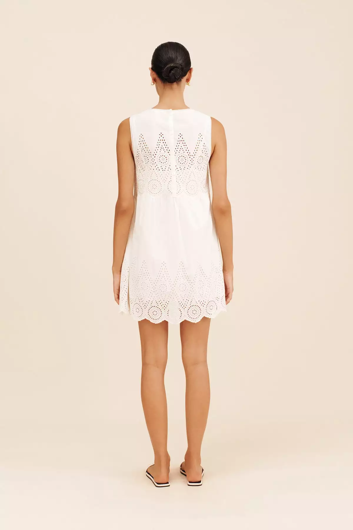 LOUISA MINI DRESS - VINTAGE WHITE