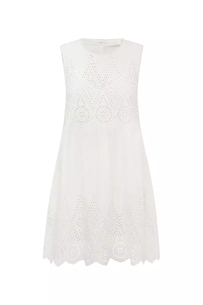 LOUISA MINI DRESS - VINTAGE WHITE