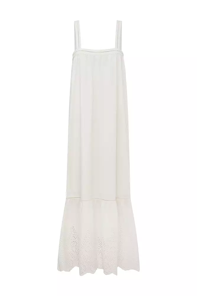 LOUISA TIE DRESS - VINTAGE WHITE