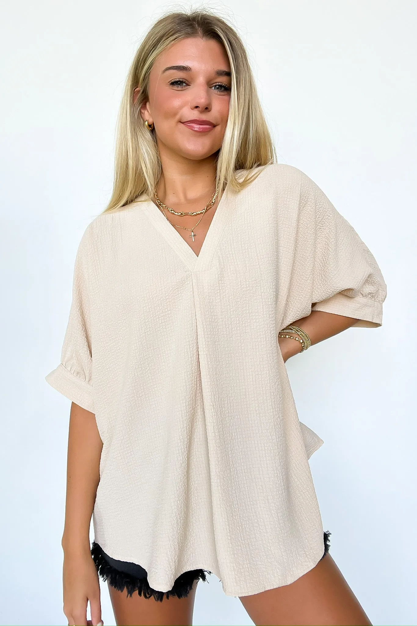 Lucie V-Neck Flowy Blouse Top