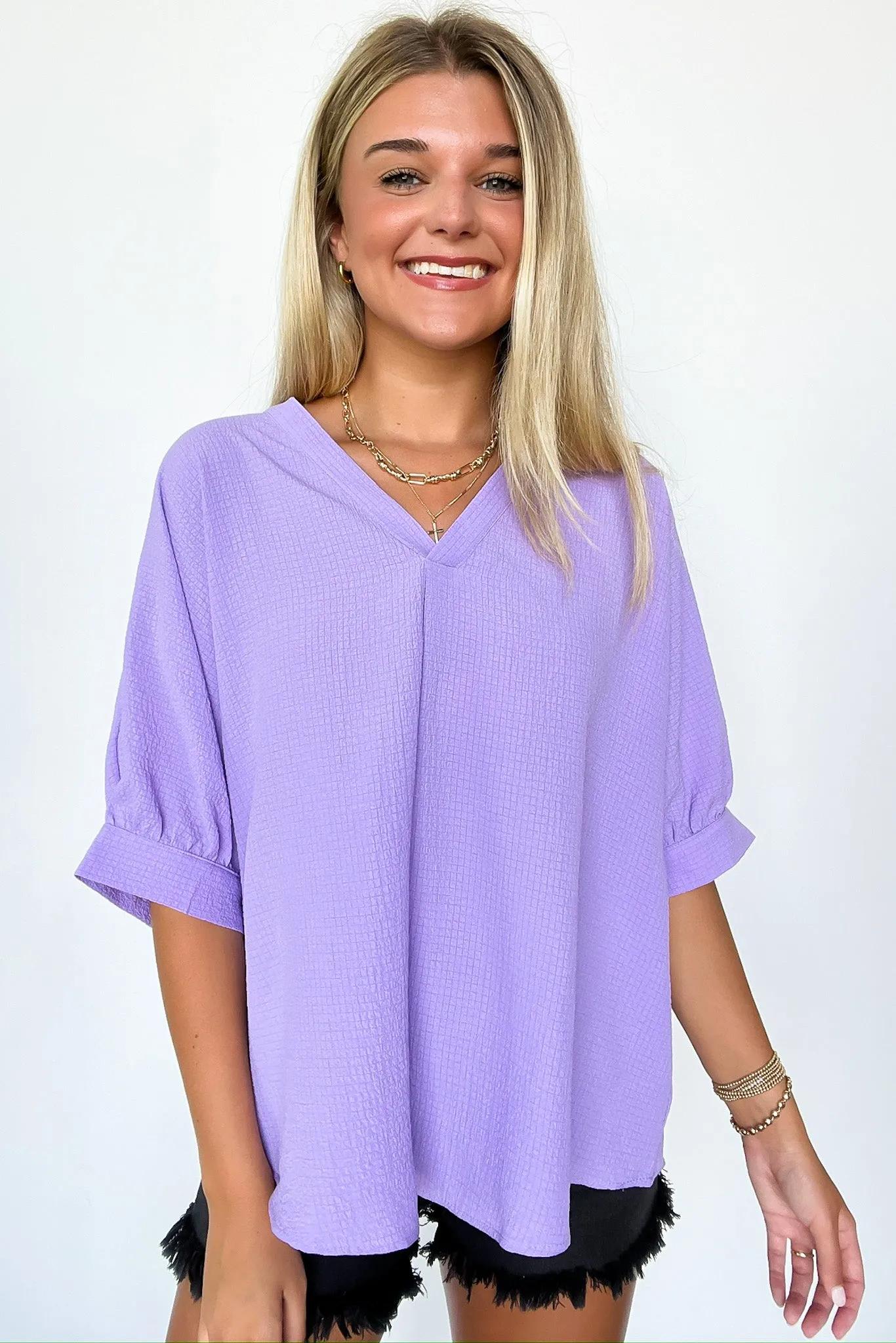 Lucie V-Neck Flowy Blouse Top