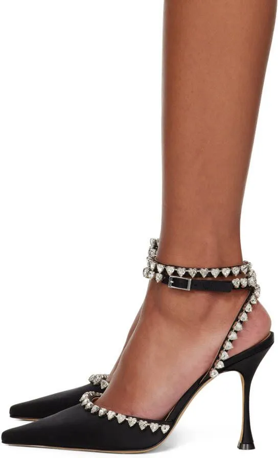 MACH & MACH Black Audrey Crystal Heels