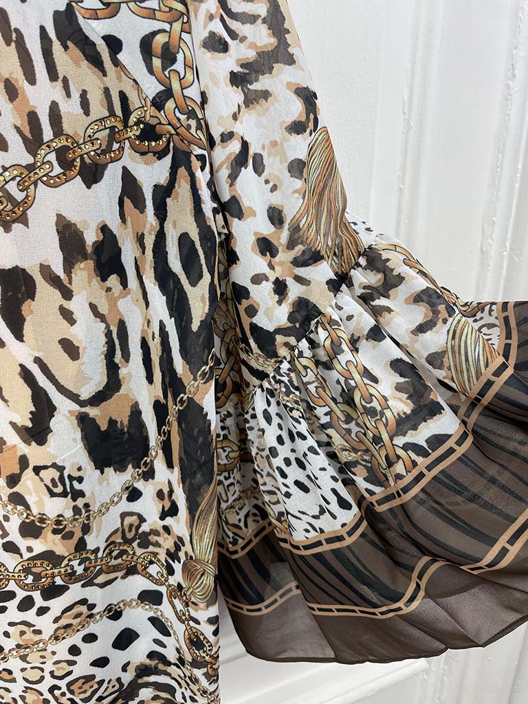 Malissa J Animal Print Kaftan Tunic - Natural