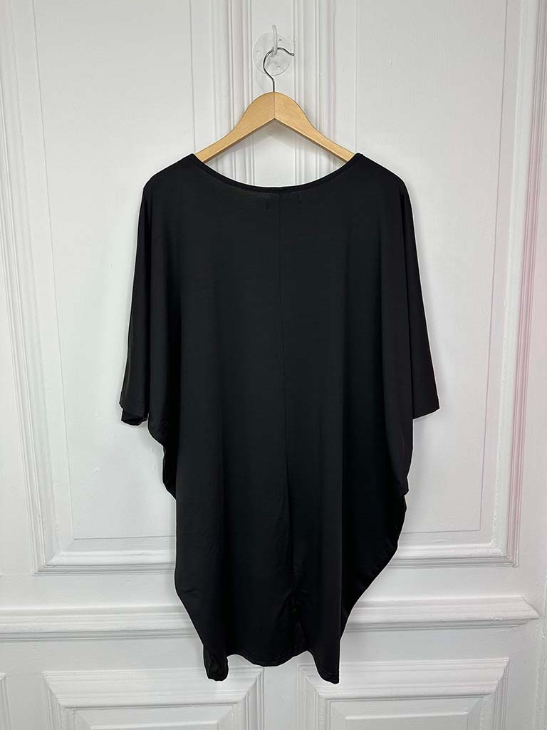 Malissa J Chain Detail Batwing Tunic - Black