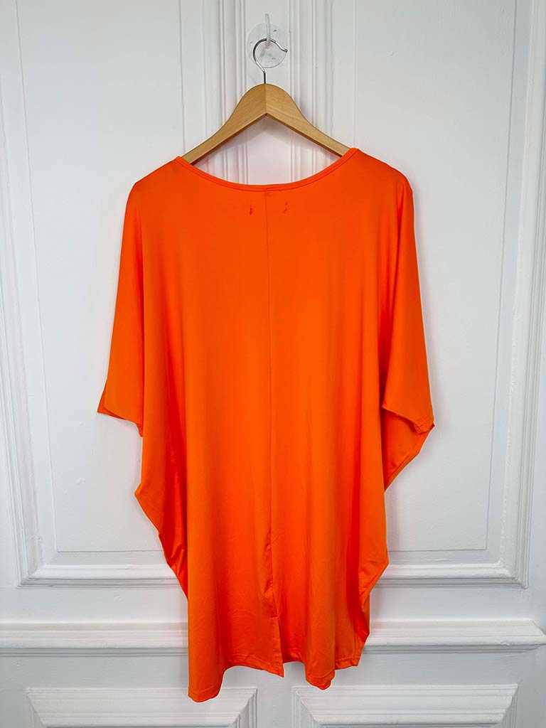 Malissa J Chain Detail Batwing Tunic - Orange