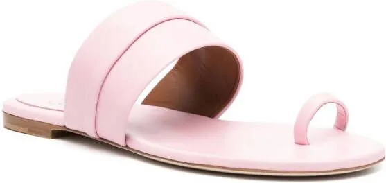 Malone Souliers single-strap leather flat sandals Pink