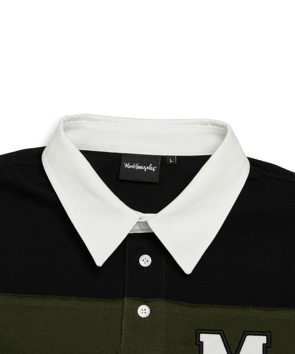 Mark Gonzales  |[MARK GONZALES] ★STRIPE CUT-OFF RUGBY PIQUE SHIRT