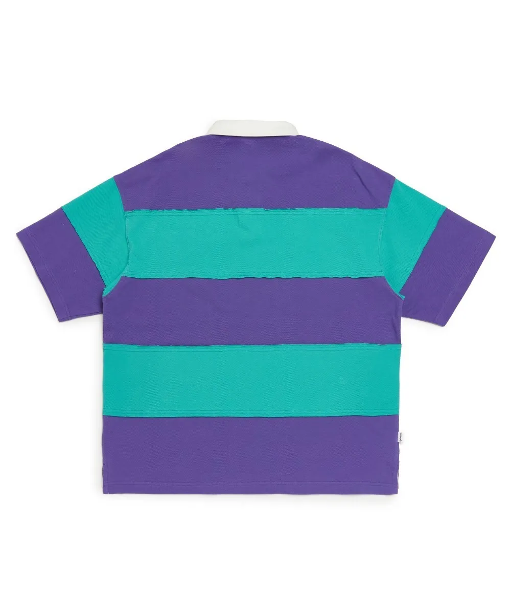 Mark Gonzales  |[MARK GONZALES] ★STRIPE CUT-OFF RUGBY PIQUE SHIRT