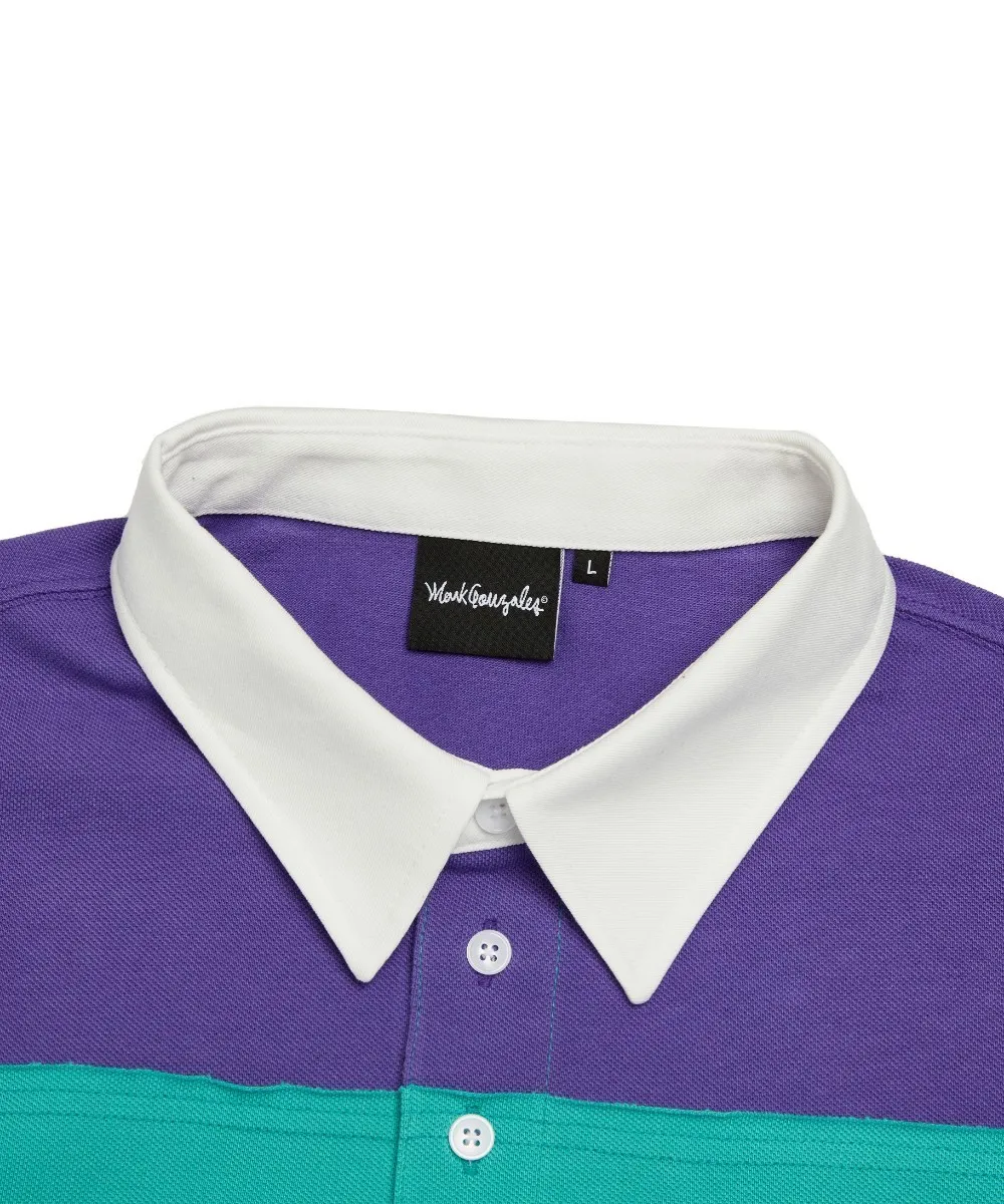 Mark Gonzales  |[MARK GONZALES] ★STRIPE CUT-OFF RUGBY PIQUE SHIRT