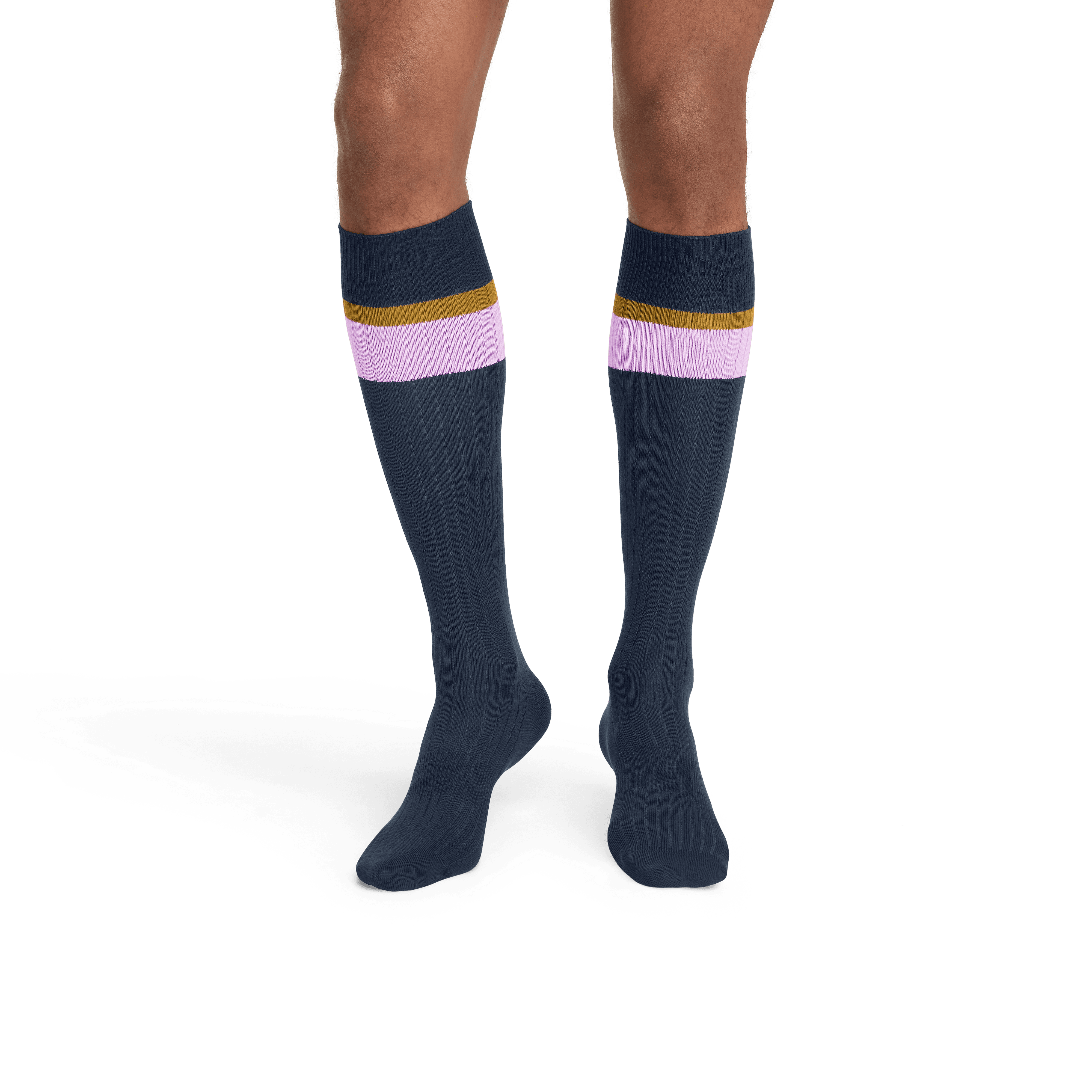 Men's Ribbed Dress Over the Calf Sock 4-Pack