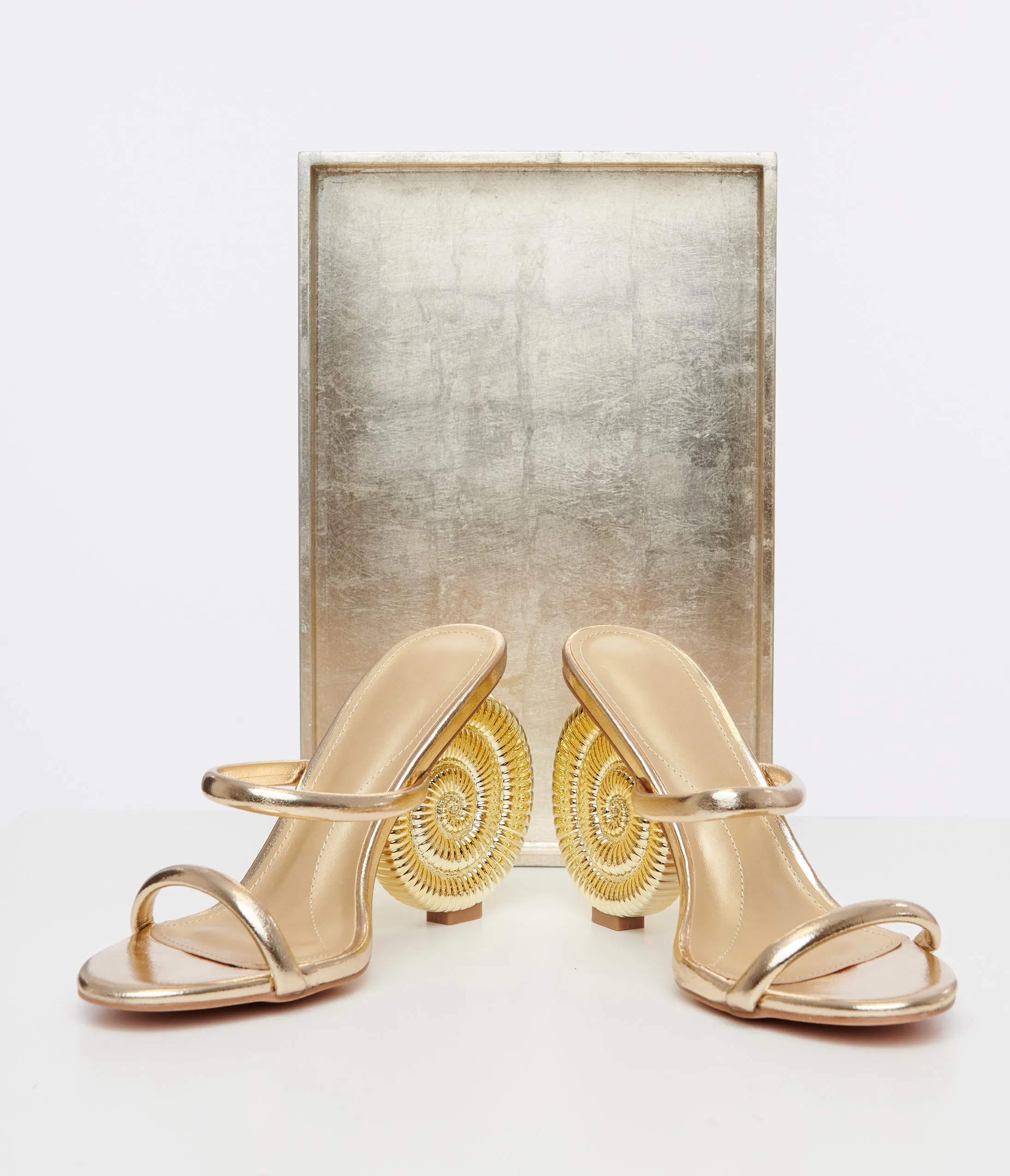 Metallic Gold Seashell Heels