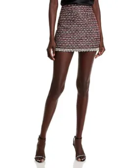 Milly Nika Tweed Crystal Embellished Mini Skirt