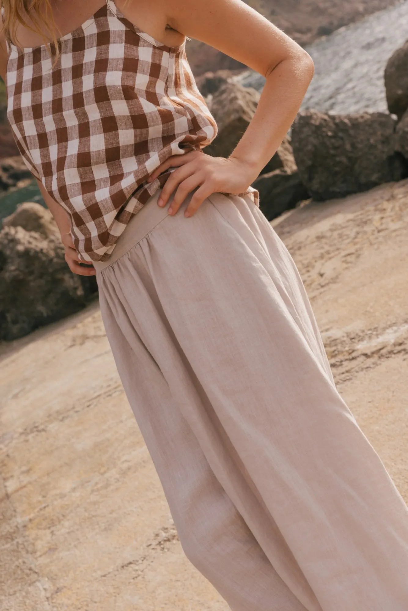 Mona long linen skirt