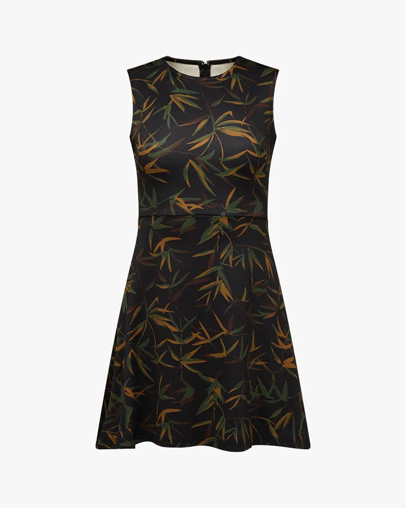 Muscle Tank Vintage Leaves Mini Dress | Black