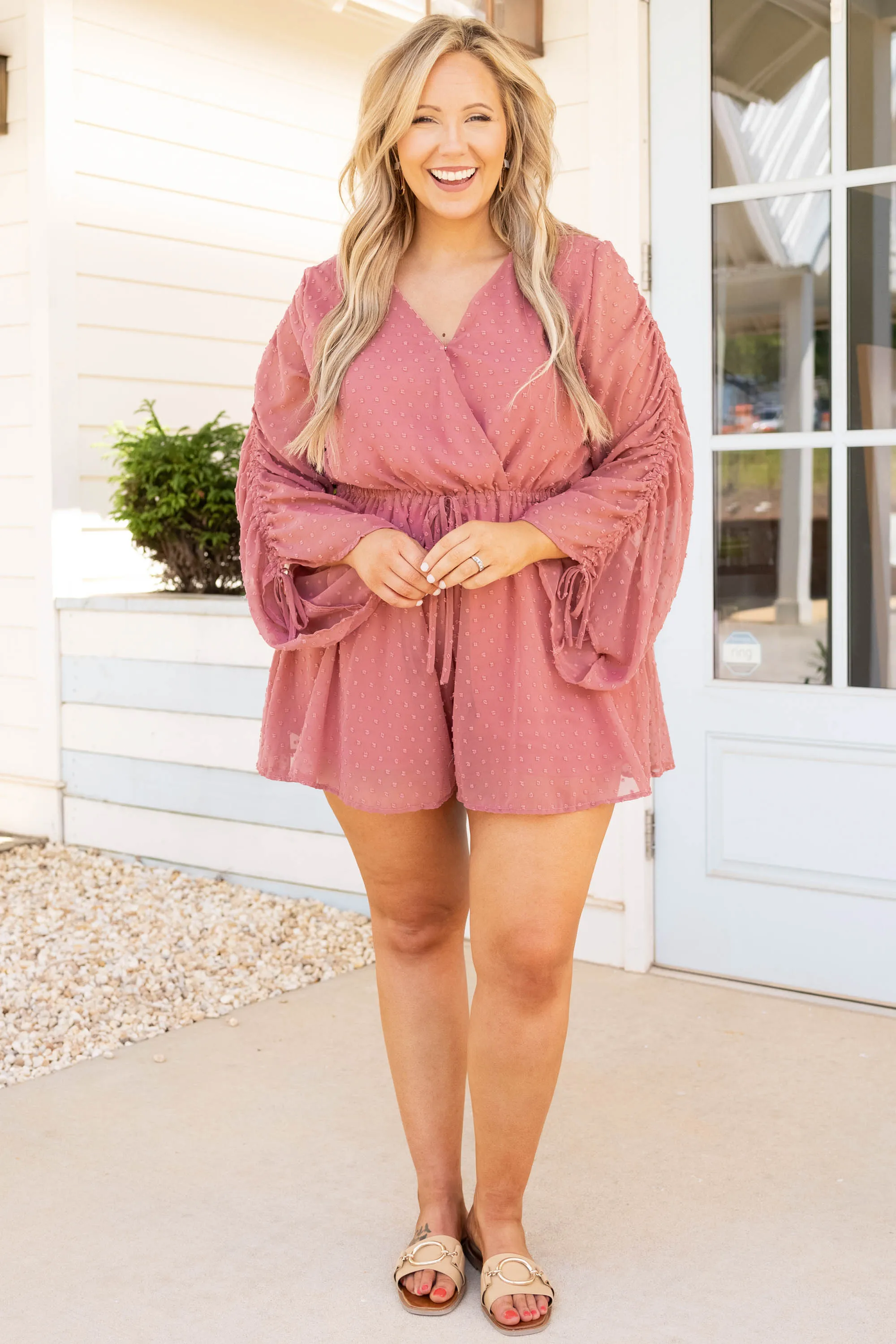 Night Lights Romper, Mauve