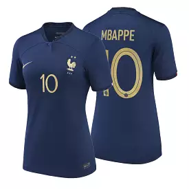 Nike Women's France 2022/23 Home Jersey w/ Mbappe #10 Printing