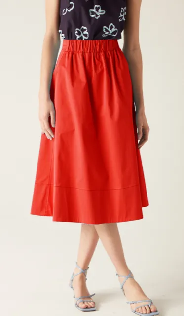 Niki Elasticated Waist Skirt Red