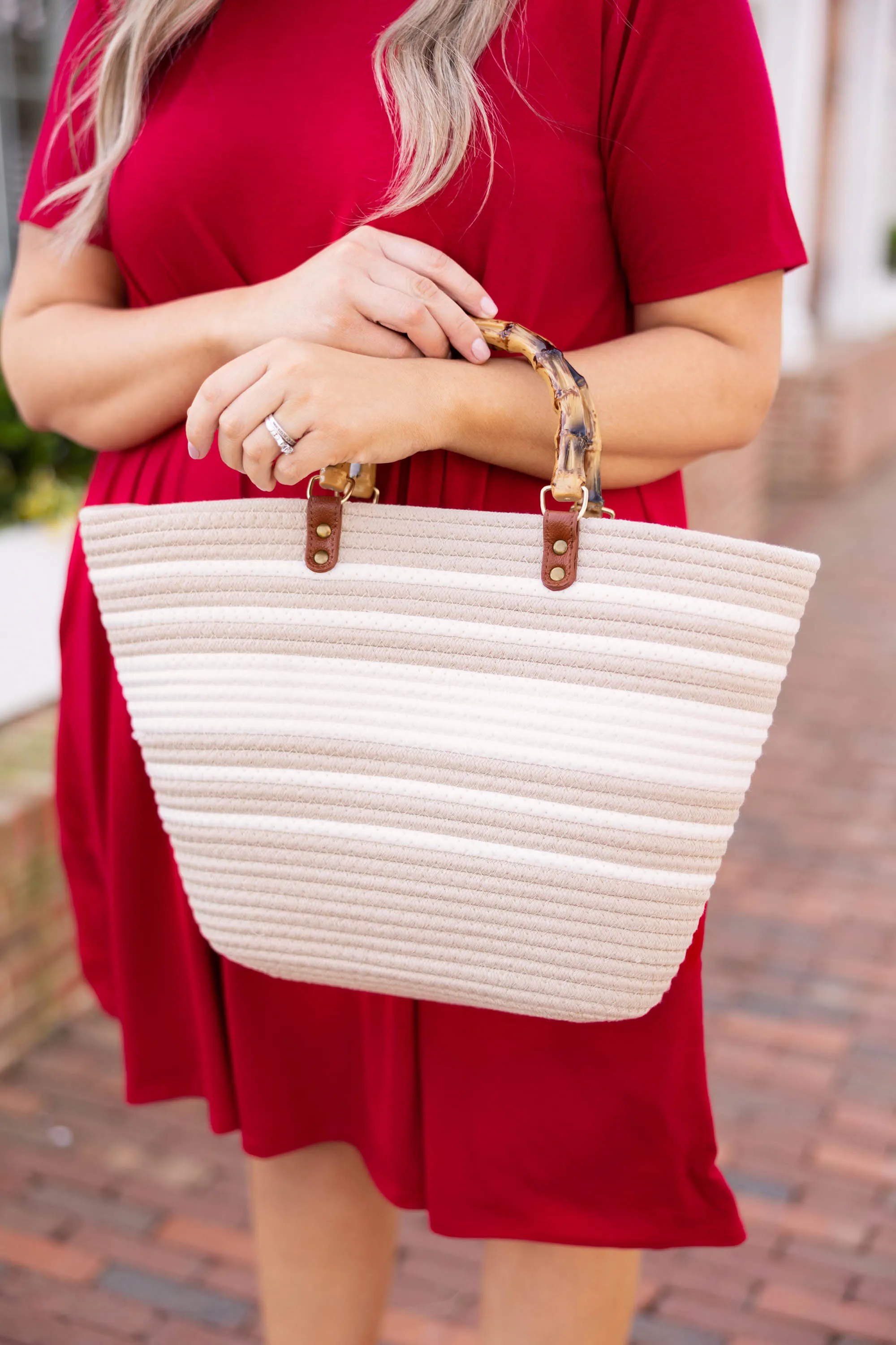 On Sandy Time Purse, Beige/White