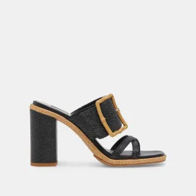 ONNIE Heels Onyx Leather | Recycled Raffia Onyx Heels– Dolce Vita 6895403237442