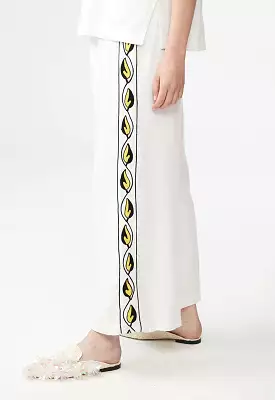 Paisley Embroidered Side Pants