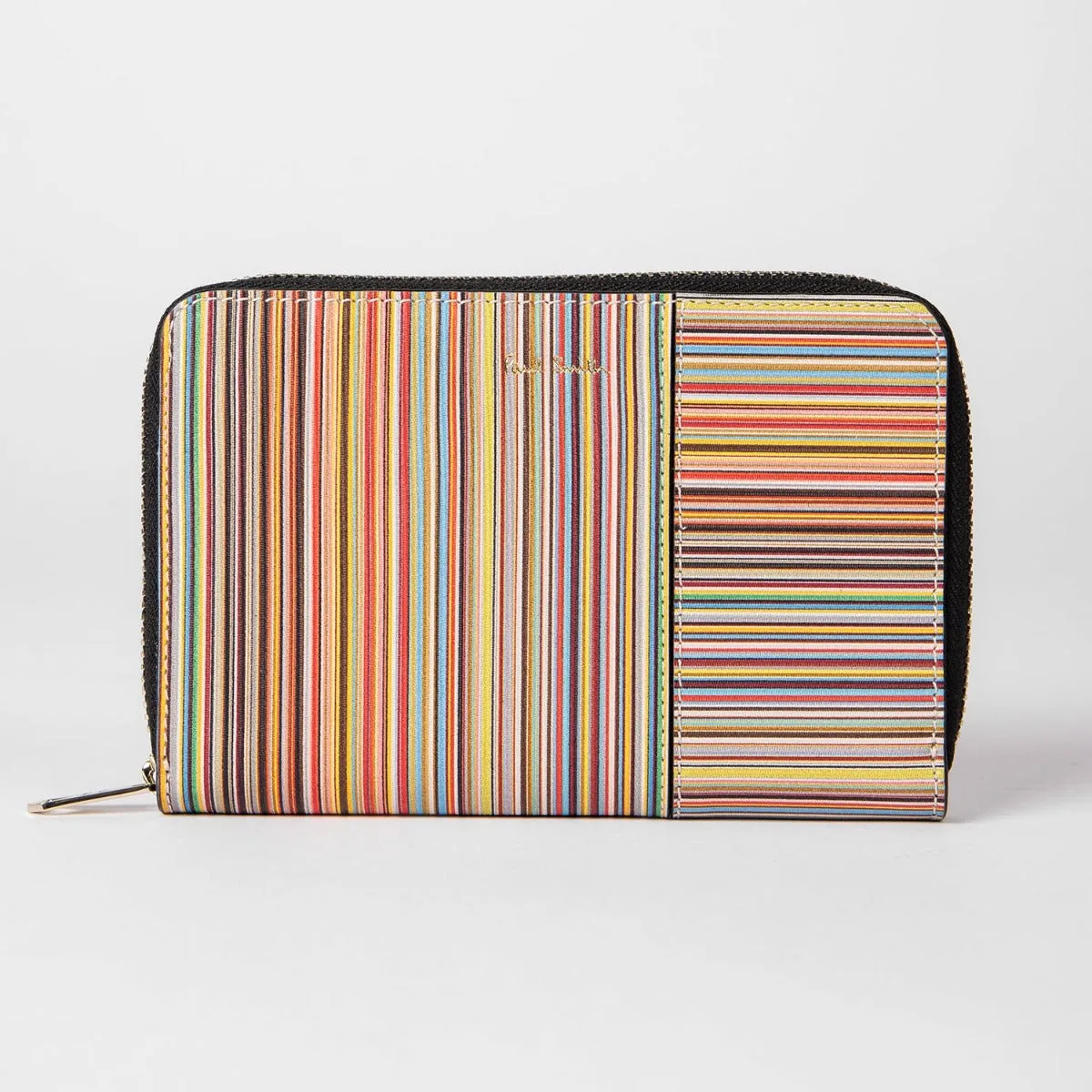 Paul Smith - Women's Signature Stripe Print Medium Zip Around Purse