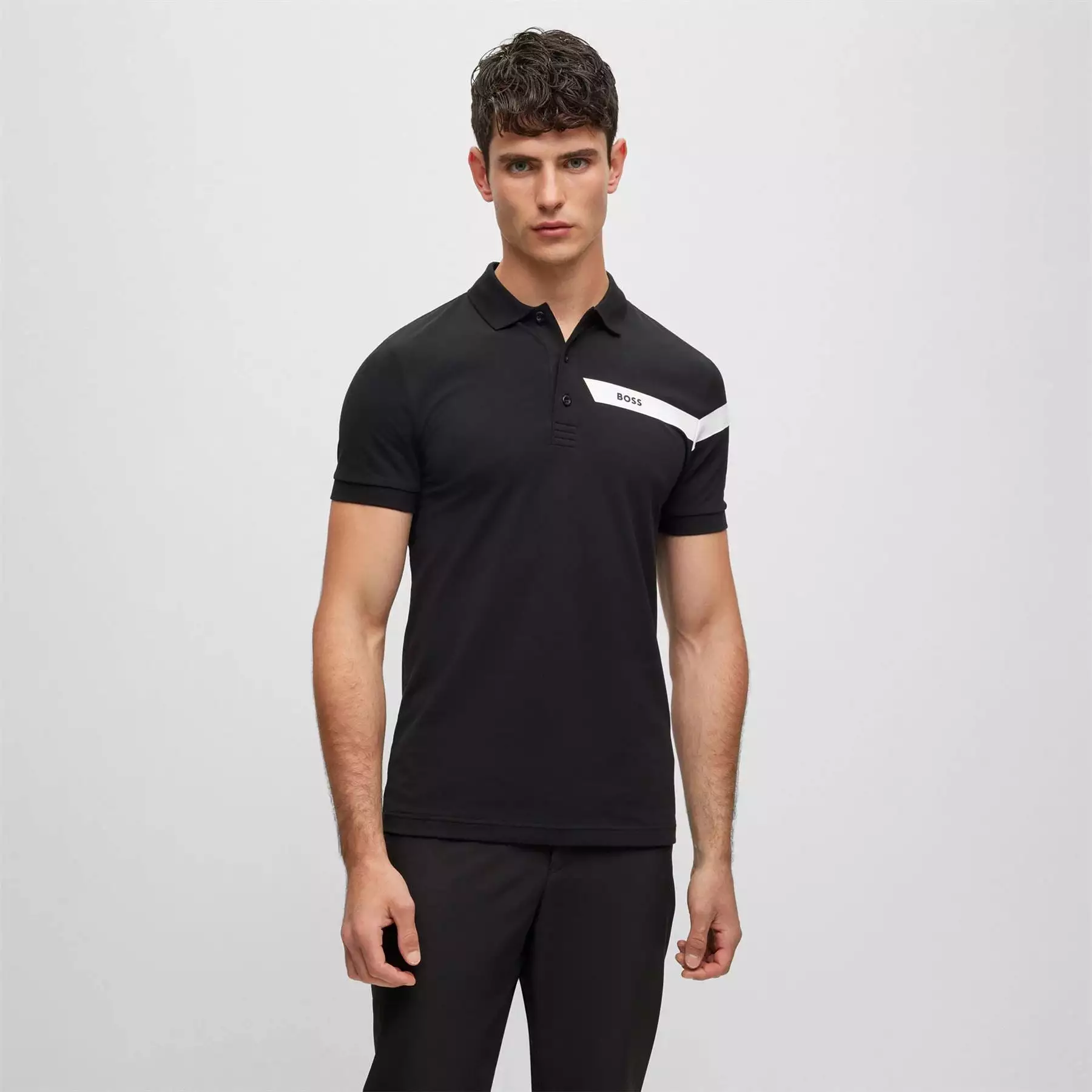 Paule Cotton Jersey Slim Fit Polo Black - W23