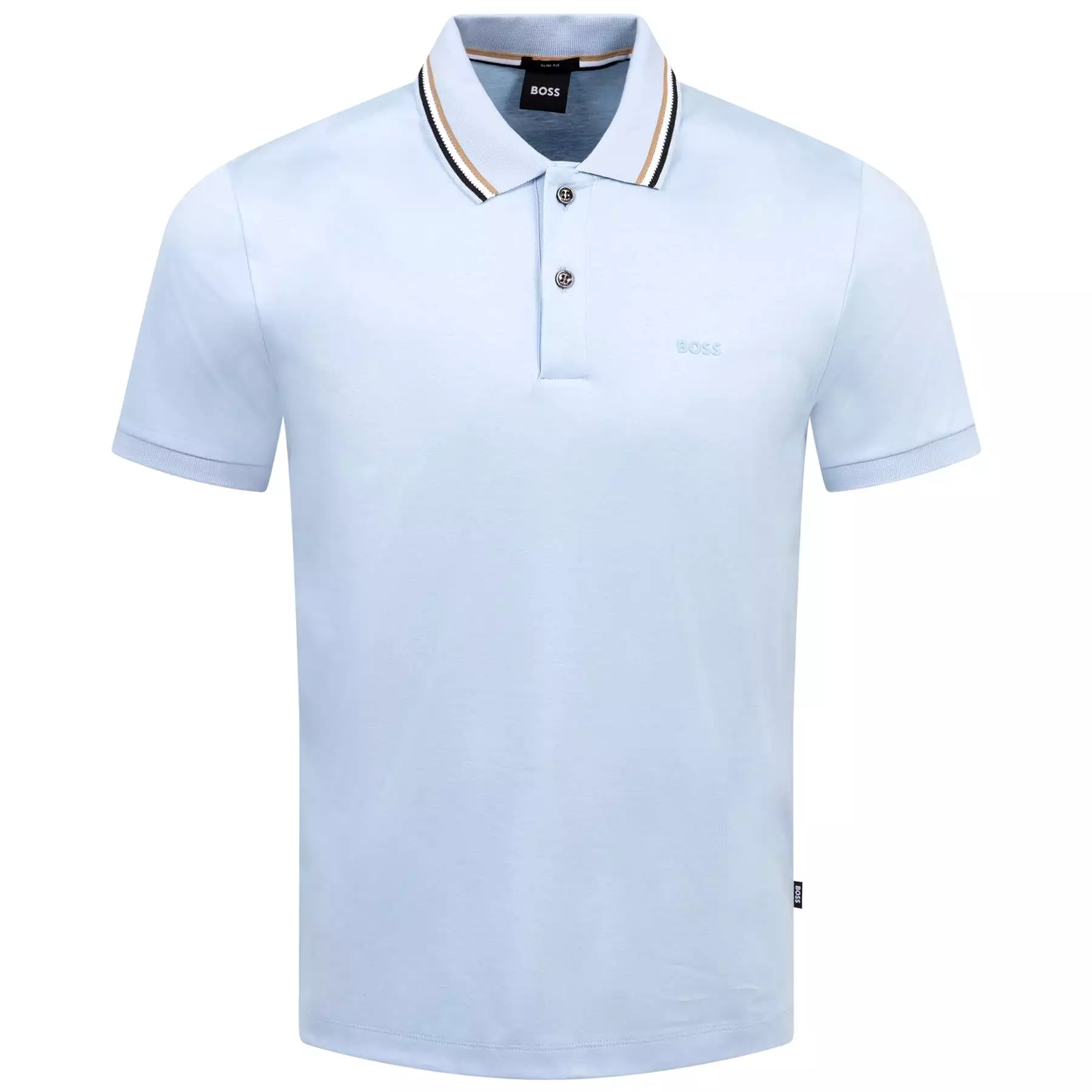 Penrose 38 Slim Fit Cotton Jersey Polo Light Blue - SU24