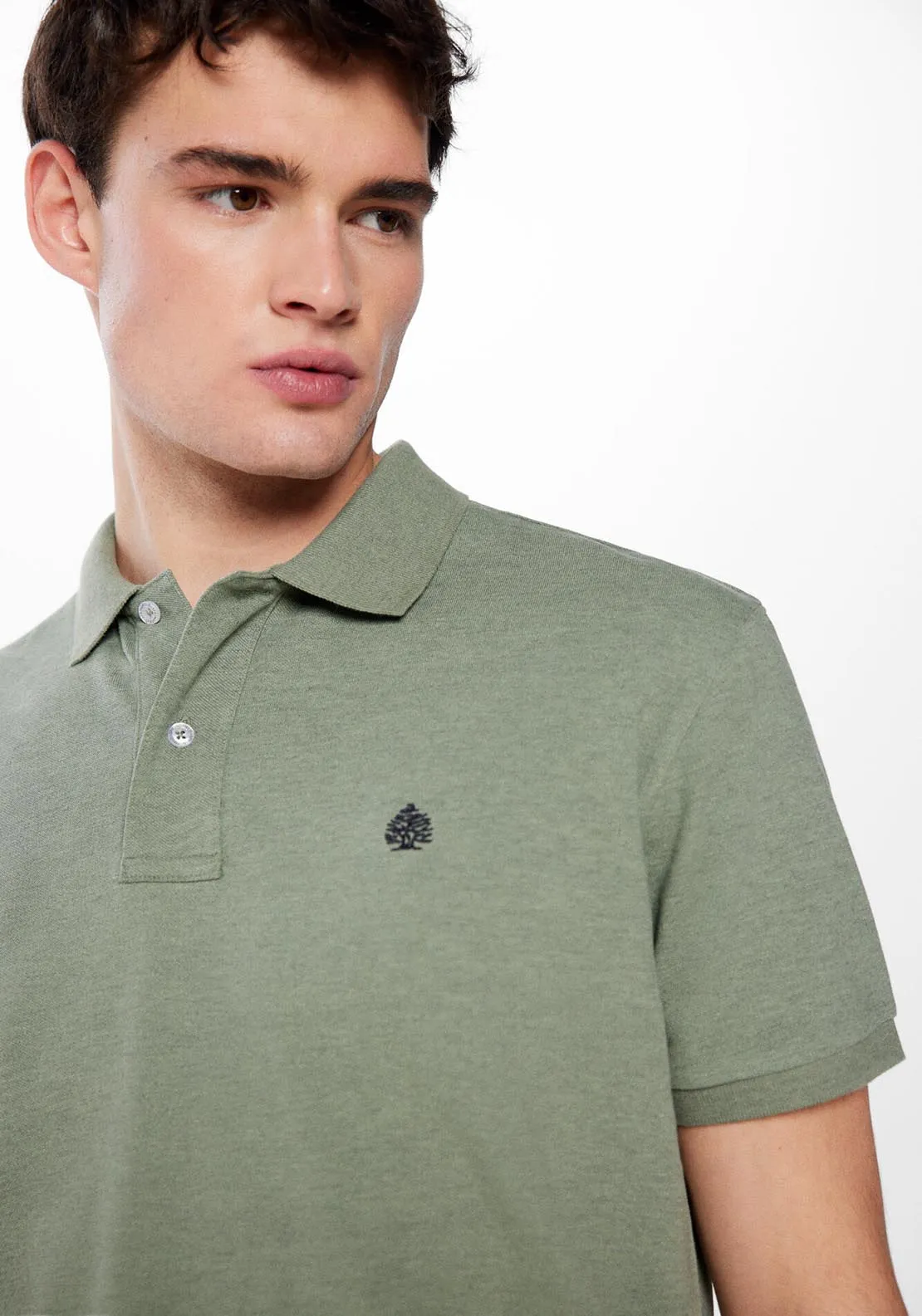 Piqué patterned polo shirt - Green